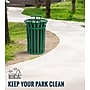 Alpine Industries Stainless Steel Outdoor Trash Can with Rain Bonnet Lid, 38 Gallon, Green (ALP479-38-1-GRN-MKTCOPY)~#|#~00F0B834-F07C-49DB-B1DD9A892B1F888D_sc7