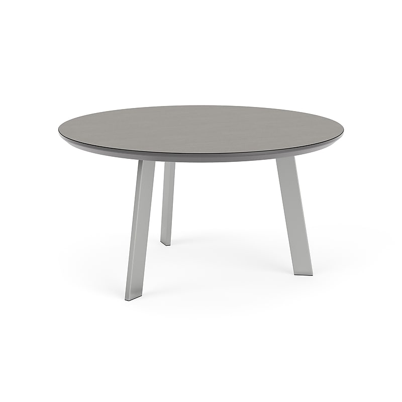 Lesro Luxe 30" Dia Laminate Round Coffee Table, Sarum Twill/Silver (LX0530.SSV.TST) image 1
