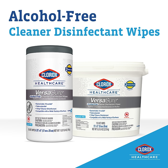Clorox Healthcare VersaSure Cleaner Disinfectant Wipes, 85 Wipes