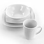 Elama Bishop Porcelain Soft Square Dinnerware Set, 16 Piece (937114772M)~#|#~00F534D1-BEC1-4778-997CBBAC0A2837B0_sc7
