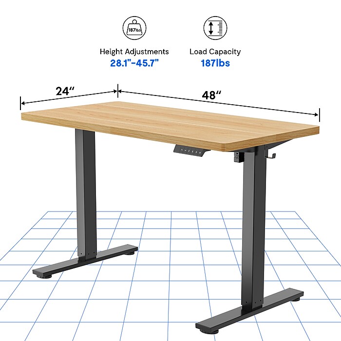 FlexiSpot E2 48''W Electric Rectangular Adjustable Standing Desk