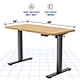 FlexiSpot E2 48''W Electric Rectangular Adjustable Standing Desk, Maple/Black (E2B4824M)~#|#~00F8F44B-A343-455A-AE5D4569A9A93B9E_sc7
