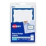 Avery Adhesive Laser/Inkjet Name Badge Labels, 2 1/3" x 3 3/8", White with Blue Border, 100 Labels Per Pack (5144)~#|#~00F9DE61-1022-49ED-BE2C93848CD3BBCC_sc7