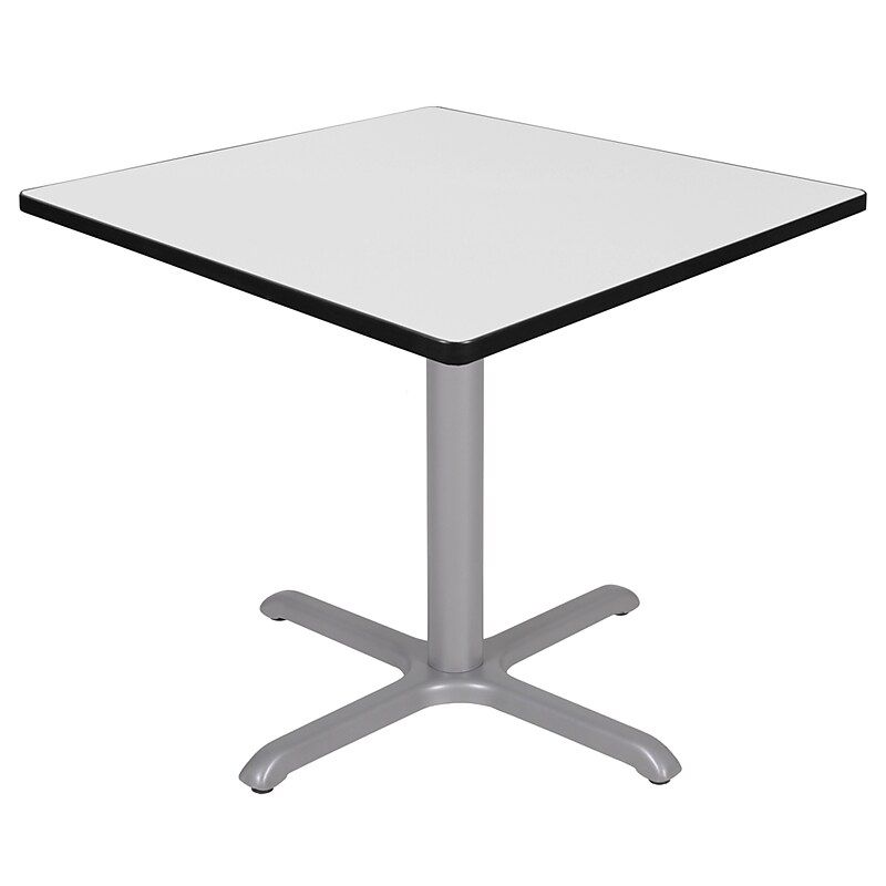 Regency Cain Square Laminate X Base Breakroom Table, 36"D x 36"W, White/Grey (TB3636WHGY) image 1