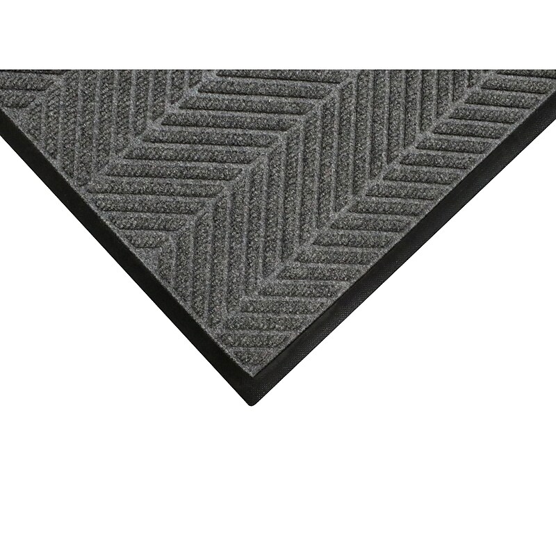 M + A Matting WaterHog Max Herringbone Classic Commercial Wiper/Scraper Entrance Floor Mat, 6' x 20', Grey Ash (224073620070) image 1