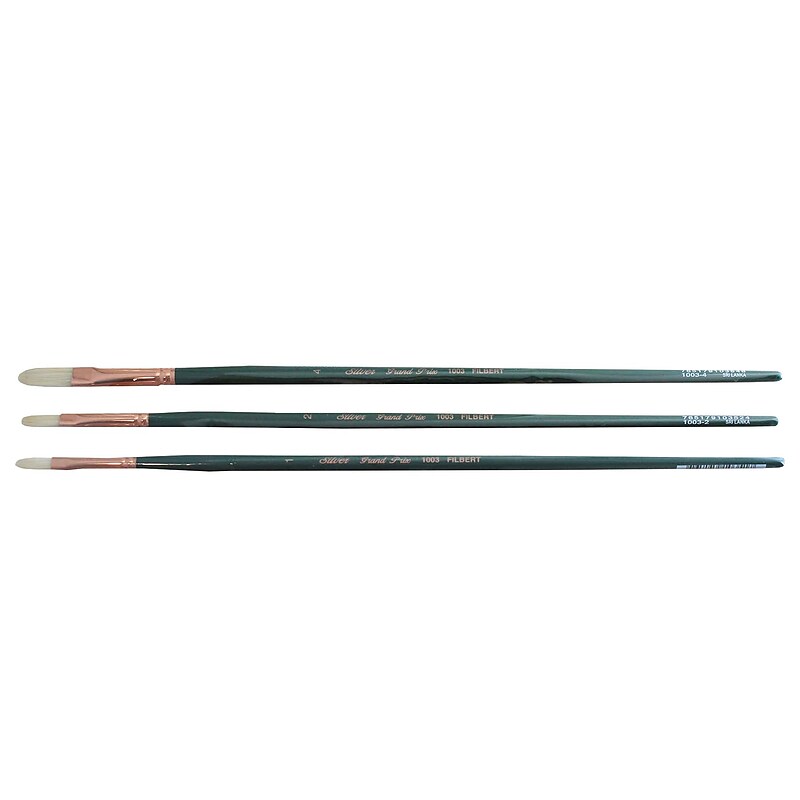 Silver Brush Natural Hog Filbert, Filbert Brush, 4/Pack (SLVGP1075) image 1