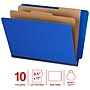 Staples 60% Recycled Pressboard Classification Folder, 2-Dividers, 2" Expansion, Letter Size, Dark Blue, 10/Box (ST62565)~#|#~0125E9B0-F29F-4834-BB27C7A51A0DE6DF_sc7