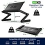 Uncaged Ergonomics WorkEZ Executive 18" x 11" Aluminum Adjustable Cooling Laptop Stand with 2 Fans & 3 USB Ports, Black (WEEFHB)~#|#~012849F4-765C-4E37-94EF697FE2D5C86D_sc7