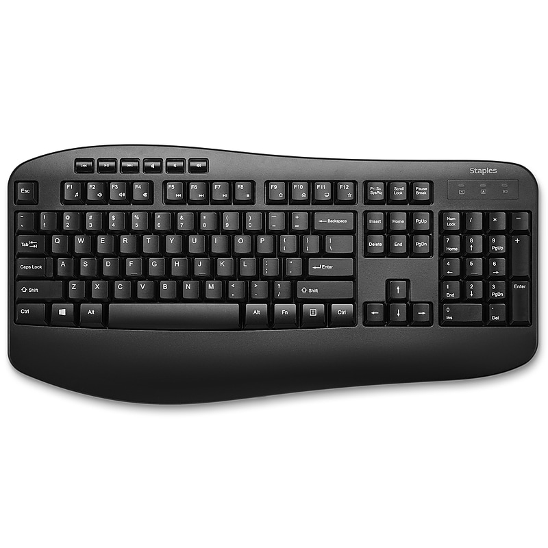 Staples TECH Wireless Comfort Keyboard, Black (ST62602) image 1