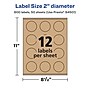 Avery Laser/Inkjet Round Multipurpose Labels, 2" Dia., Kraft Brown, 600 Labels/Box (94501)~#|#~012BDD08-D74E-4689-8EA6445B2AEE9F8F_sc7