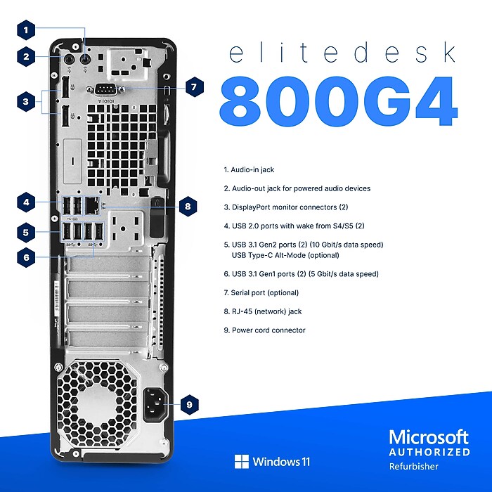 HP EliteDesk Refurbished Desktop Computer, Intel Core i5-8500