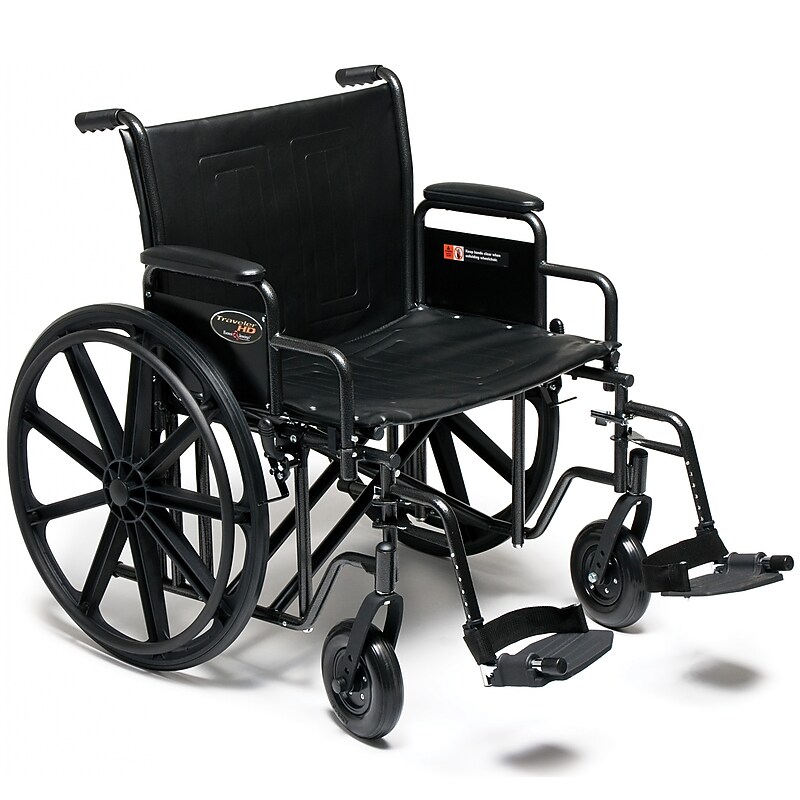 Everest & Jennings Traveler HD Bariatric Wheelchair 22" x 18", Desk Arm, Footrest (3G010420) image 1