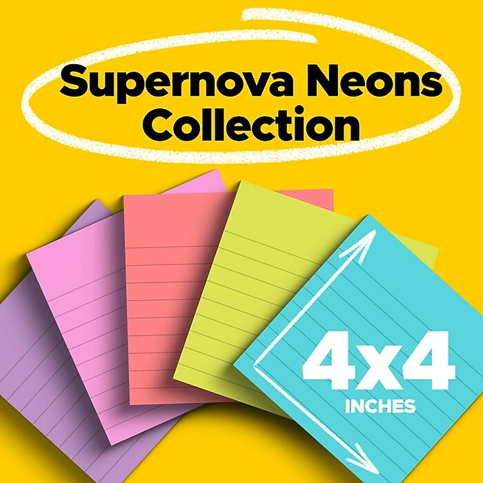 Post-it Super Sticky Notes, 4
