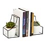 Mind Reader Metal Terrarium Bookends, 6.25", Black (GLBOOK2-BLK)~#|#~013FEE5C-8B3F-4EAE-8B413CA80C7E6DD0_sc7