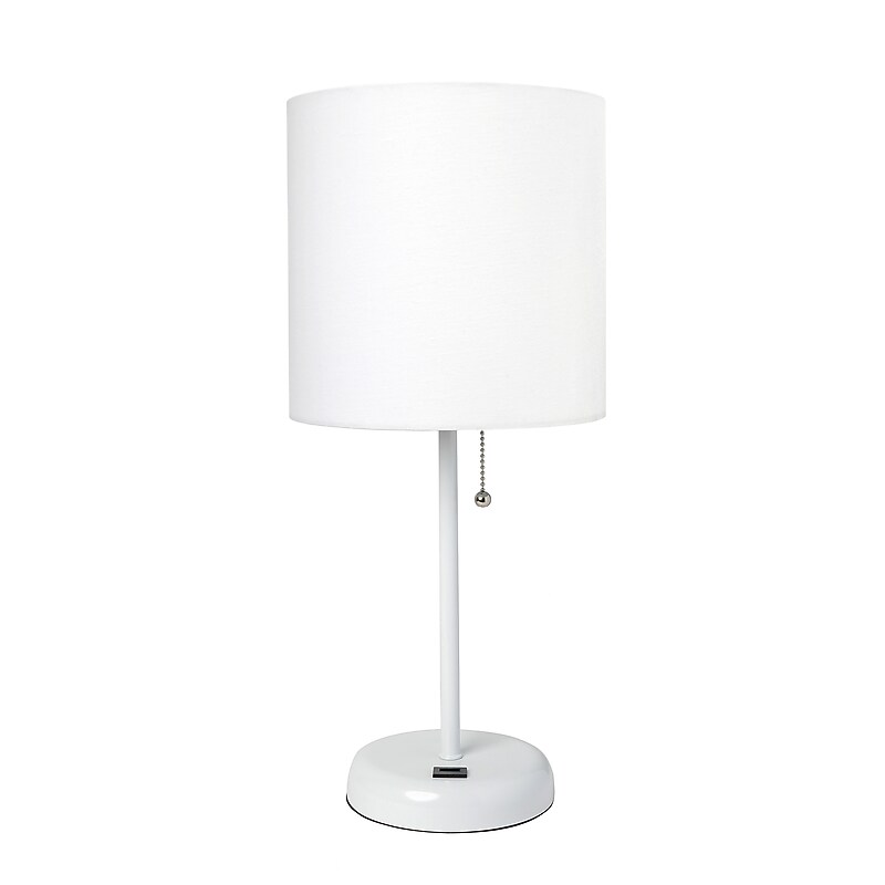Creekwood Home Oslo 19.50" LED Table Lamp with USB Port, White (CWT-2011-WO) image 1