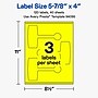 Avery Laser/Inkjet Sealing Labels, 5-7/8" x 4", Neon Yellow, 120 Labels/Box (19479370802)~#|#~01465AA7-E8CE-4433-BB352E058A42B584_sc7