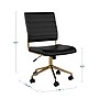 Martha Stewart Ivy Armless Faux Leather Swivel Office Chair, Black/Polished Brass (CH2209211BKGLD)~#|#~01508704-9BF9-49B3-93F1E2D4C5E22405_sc7