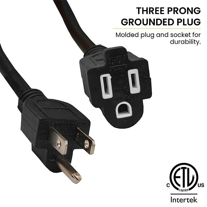 goen。 GoGreen Power 50' Indoor/Outdoor Extension Cord, 16 AWG, Black (GG
