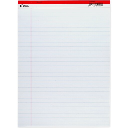 Mead 8" x 12" Legal Pad, White (MCDS22537) Staples