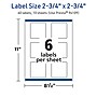 Avery TrueBlock Laser/Inkjet Square Multipurpose Labels, 2.75" x 2.75", White, 60/Pack (94109)~#|#~0167C4EA-A778-40B8-BD42CD345B9CEC82_sc7
