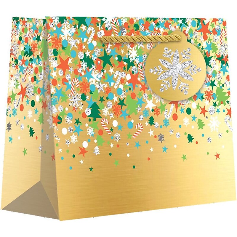 JAM Paper Small Christmas Party Gift Bags, Multicolored, 120/Pack (526BXST7201) image 1