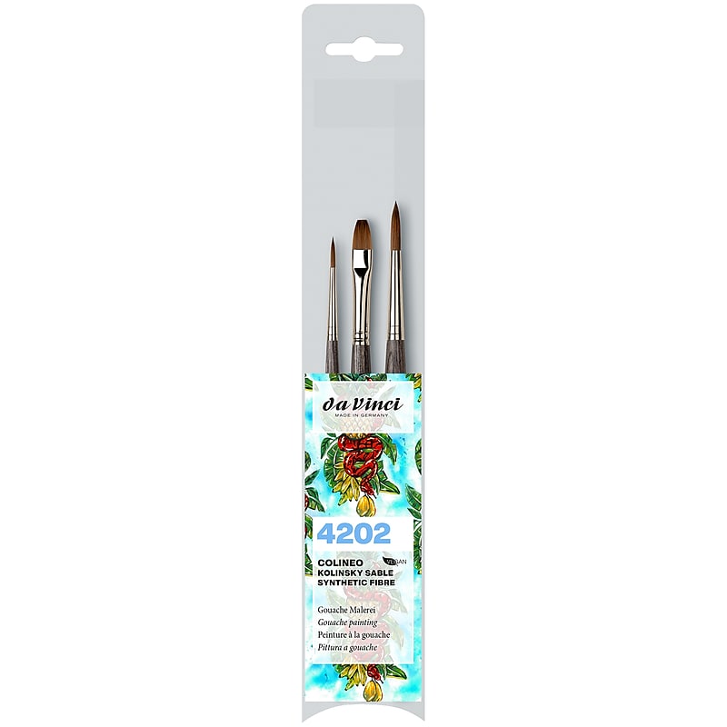 da Vinci COLINEO Synthetic Red Sable Bristle Brushes, 3/Pack (DVXVA42020) image 1
