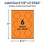 Avery Decorative Edge Multipurpose Labels, 2-1/2" x 2-57/64", Bright Orange, 60/Pack (94121)~#|#~016FF051-2962-4EC2-8738CC7A272511E1_sc7