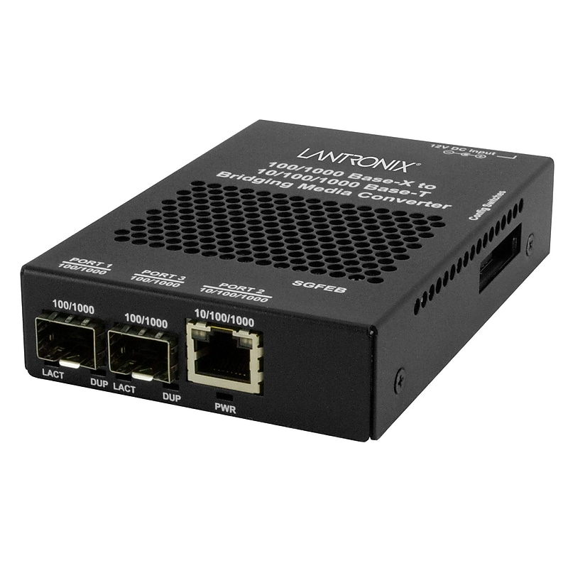 Lantronix SGFEB Gigabit Ethernet Fiber Media Converter, 1000 Mbps (SGFEB1040-230-SA) image 1