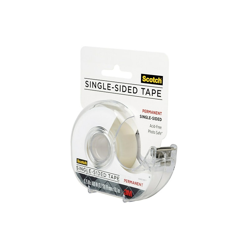 3M Photo & Document Transparent Clear Tape With Dispenser, 0.75" x 11.1yds., Transparent image 1
