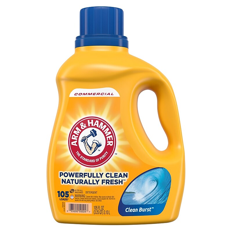 Arm & Hammer HE Liquid Laundry Detergent, Clean Burst, 105 Loads, 105 Oz., 4/Carton (CDC3320050024) image 1