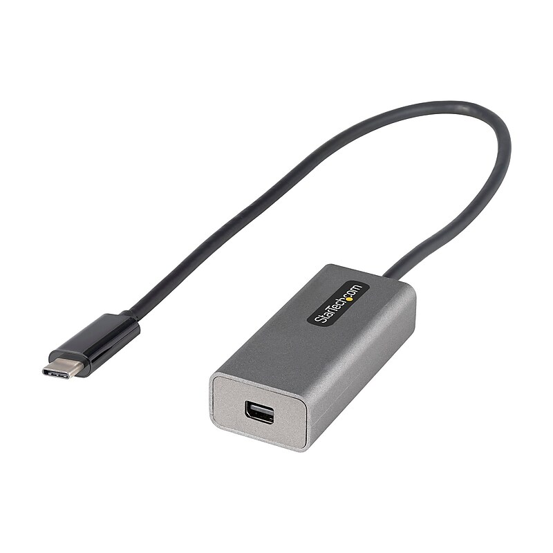 StarTech.com USB-C to Mini DisplayPort Video Adapter, Male to Female, Gray, DP 1.2, 4K 60Hz, HBR2 (CDP2MDPEC) image 1