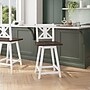 Flash Furniture Gwendolyn Rustic Solid Wood Designer Back Counter Stool, Antique White Wash Frame/Gray Wash Seat (ESG124WH)~#|#~0182EE2D-447D-4A9C-9BE57162EAB4BADF_sc7
