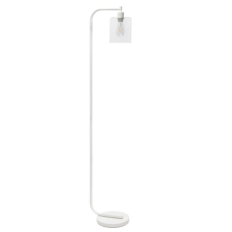 Creekwood Home 63" Metal Floor Lamp with Cylindrical Shade, White (CWF-1000-WH) image 1