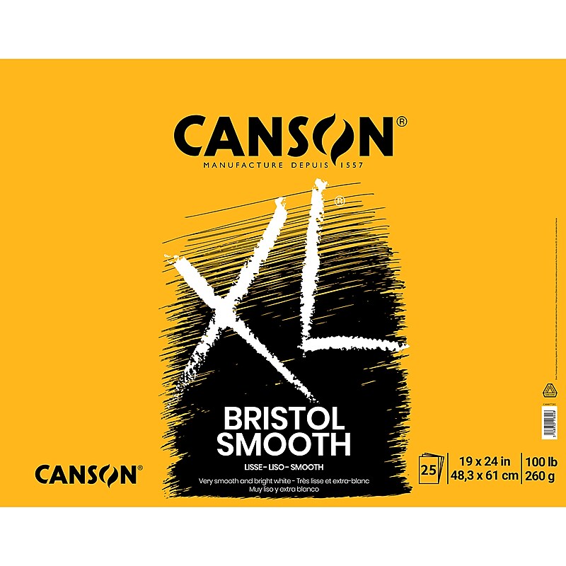Canson XL Series 19" x 24" Bristol Sketch Pad, 25 Sheets/Pad (MCXC400077202) image 1