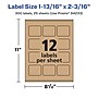 Avery Laser/Inkjet Rectangle Multipurpose Labels, 1-13/16" x 2-3/16", Kraft Brown, 300 Labels/Pack ( 94233)~#|#~018A7000-0A80-41DE-AAB86DD0D1230C6D_sc7