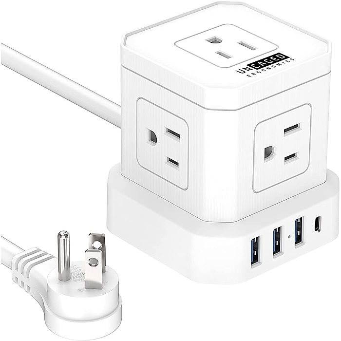 3680 W - Cube 5 Ports - Téléphone Maison Cuisine - Blanc