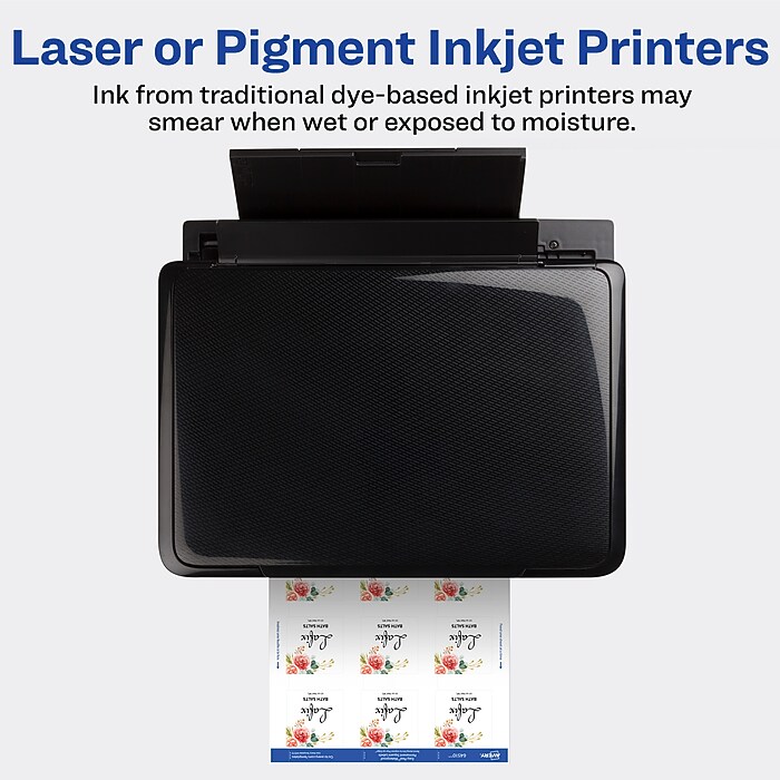 Avery Waterproof Laser/Pigment-Inkjet Square Labels, 2