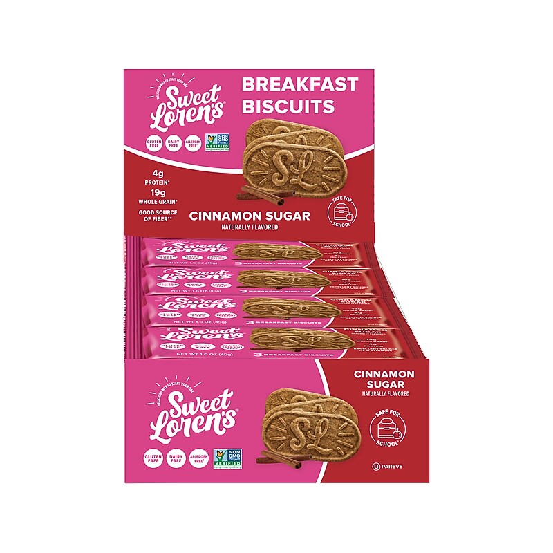 Sweet Loren's Gluten Free Cinnamon Sugar Breakfast Biscuits, 1.6 oz., 8 Packs/Box (27226) image 1