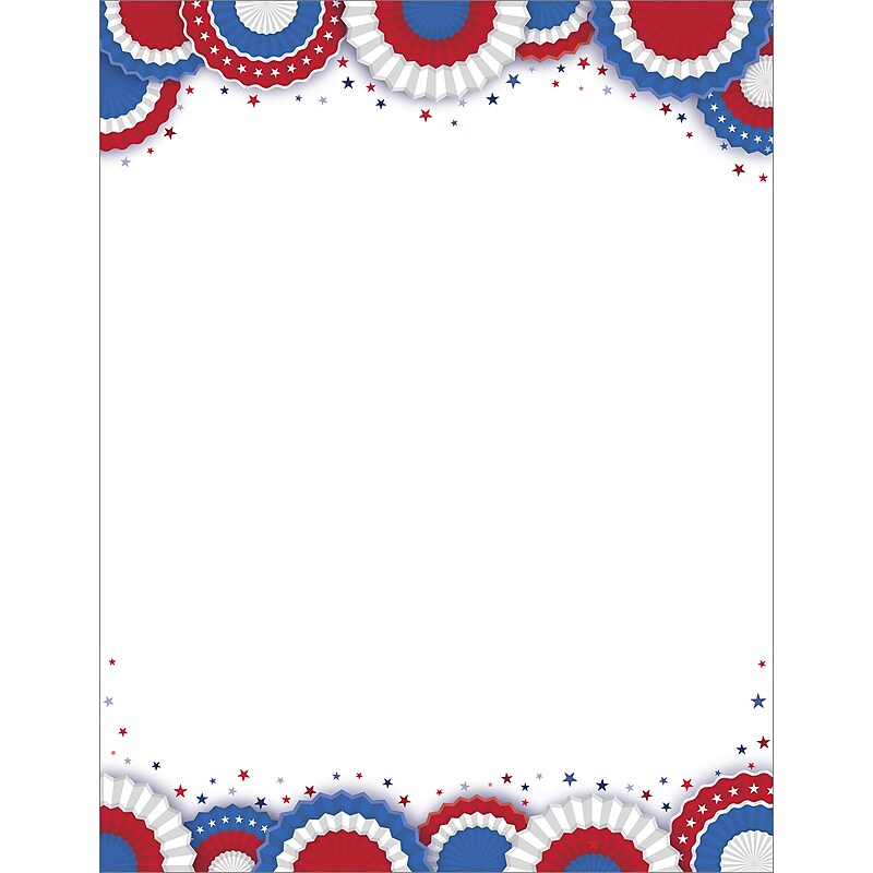 Great Papers Patriotic Everyday Letterhead, Multicolored, 50 Sheets/Pack (2025016) image 1