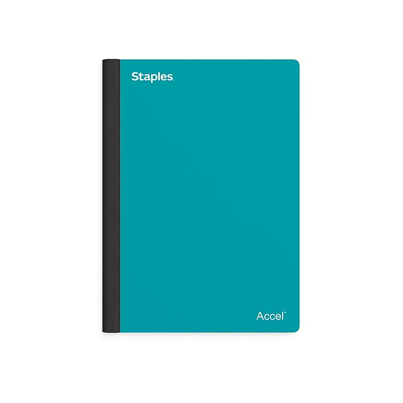 Staples Premium 2-Subject Notebook, 6" x 9.5", College Ruled, 100 Sheets, Teal (ST58328) image 1