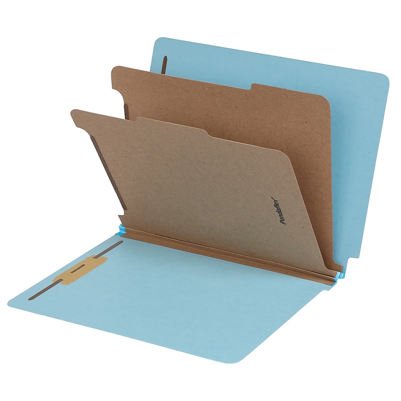 Pendaflex Pressboard Classification Folder, 2-Dividers, 2" Expansion, Letter Size, Blue, 10/Box (1007077) image 1