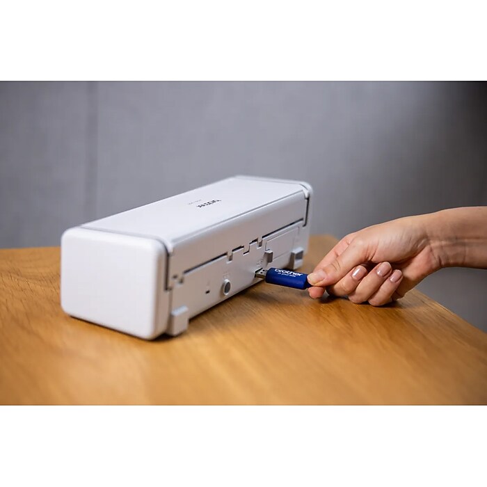 Brother ADS-1350W Duplex Portable Document Scanner, White/Black