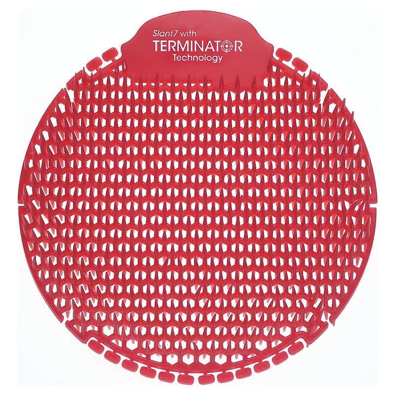 Fresh Products Slant7 Anti-Splash Urinal Screen, Forest Scent, Red, 5/Box (S7-F-005I030M-82-AAA10-00) image 1