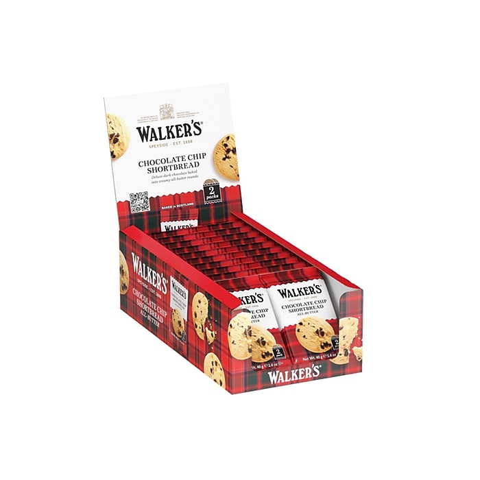 Walker's Chocolate Chip Shortbread Cookies, 1.4 oz, 20/Box