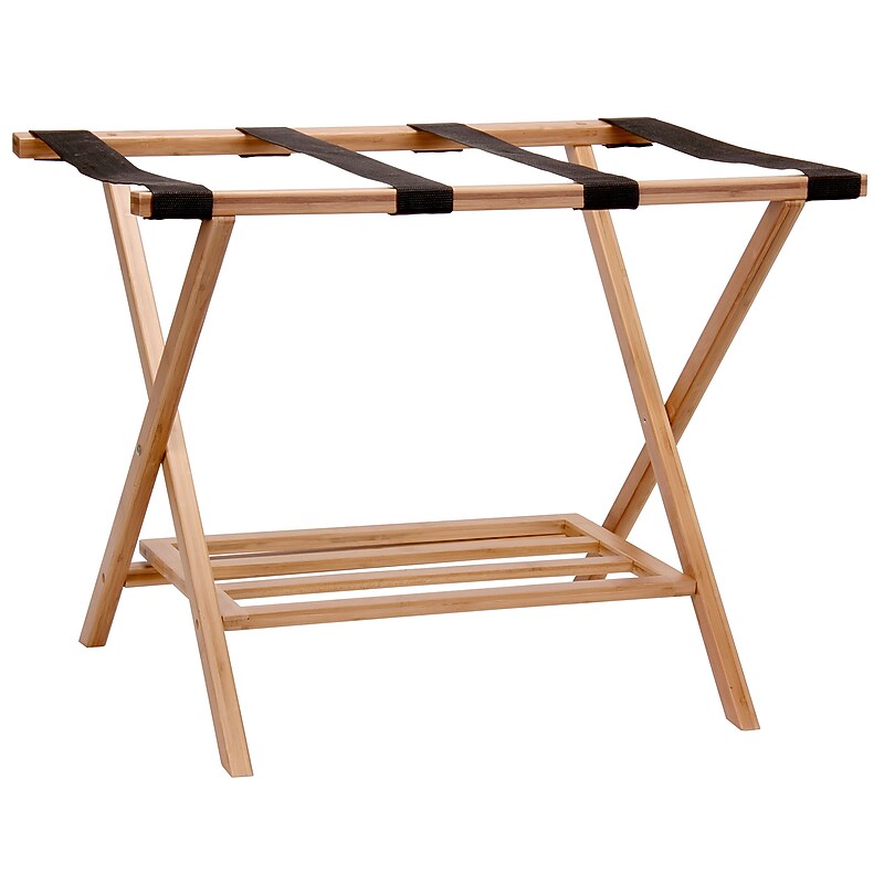 Household Essentials Luggage Racks 16.25" Luggage Rack, Natural image 1