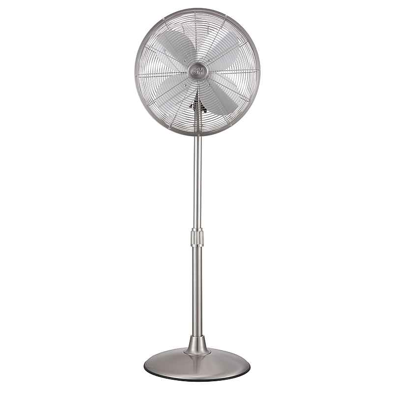 Good Housekeeping 3-Speed Oscillating Pedestal Fan, Brushed Nickel (92654-BN) image 1