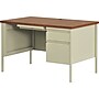Hirsh 48"W Single-Pedestal Desk, Putty/Oak (20091)~#|#~01A47BB2-708A-4DCD-A256B604404C6926_sc7