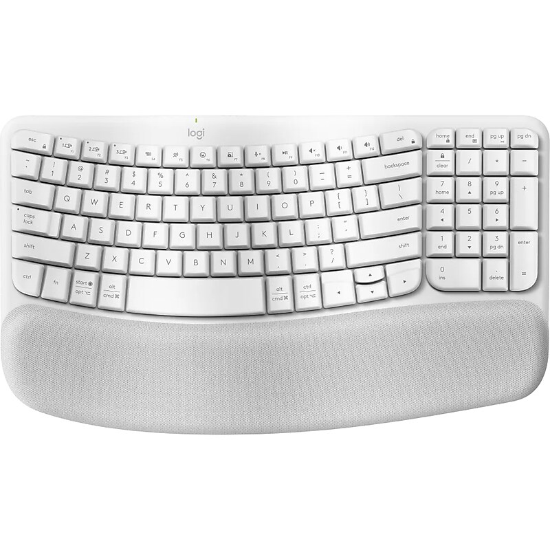 Logitech Wave Keys Wireless Ergonomic Keyboard, Off-White (920-012275) image 1