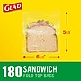 Glad Fold Top Bags, Sandwich, 180 Bags/Box (CLO 60771)~#|#~01AEF0FC-AB7A-4AF8-BEB929094B1274F2_sc7