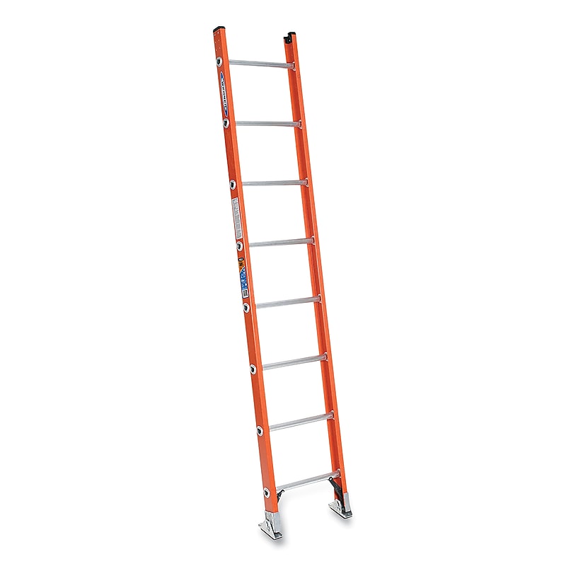 Werner 8' Fiberglass Straight Ladder, 300 lbs. Capacity (D208-1) image 1